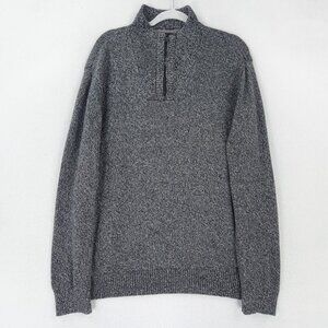 Calvin Klein Sweater Mens Extra Large Gray Knit Quarter Zip Pullover Classic
